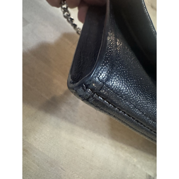 Rebecca Minkoff Jean Black Leather Convertable Crossbody Bag Silver Chain - Picture 4 of 15